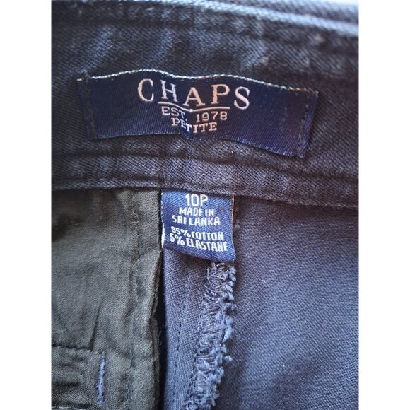 Chaps Womens Bootcut Pants Navy Blue 10P Straight Leg Preppy Classiccore - Picture 3 of 7